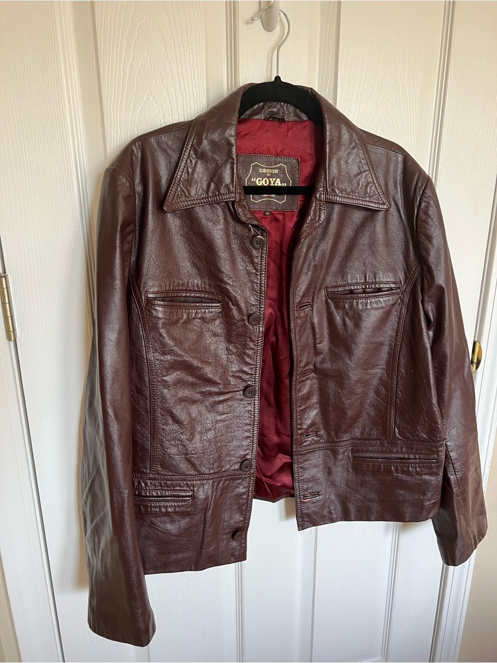 Vintage Unisex 100% Leather Design By “Goya” New York Size 46 (XL)